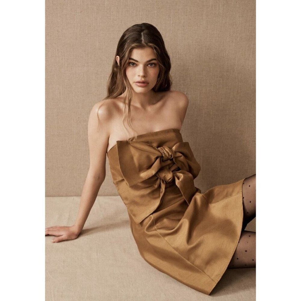 NWT Anthropologie BHLDN Boskemper Ariel Mini Dress Bronze Size S Party Cocktail - Picture 2 of 6